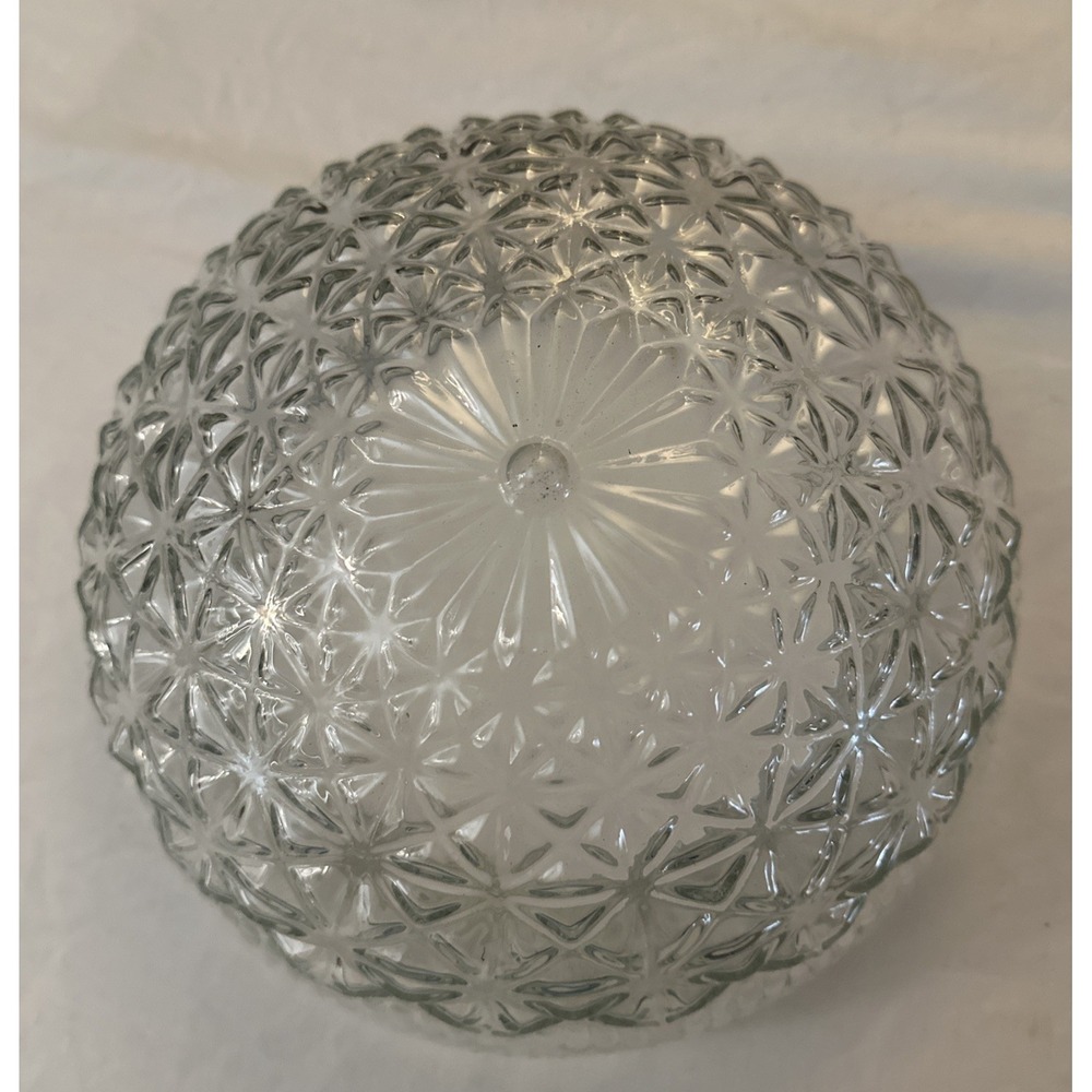 Vintage Mid Century Modern Clear Glass Dome Ceiling Fixture Circa 1960's USA